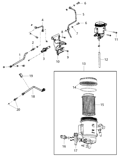 2018 Ram 2500  Hose-Fuel Diagram for 68299742AA