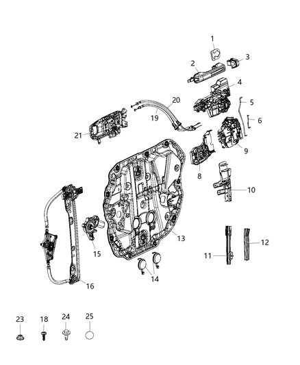 2018 Jeep Wrangler  Cable-Inside Lock Cable Diagram for 68301927AA