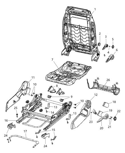 2009 Jeep Patriot  Handle-RECLINER Diagram for 1DQ591DAAA