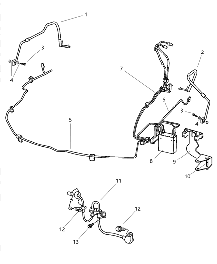 2002 Chrysler Concorde  Line-Brake Lines Diagram for 4779256AB