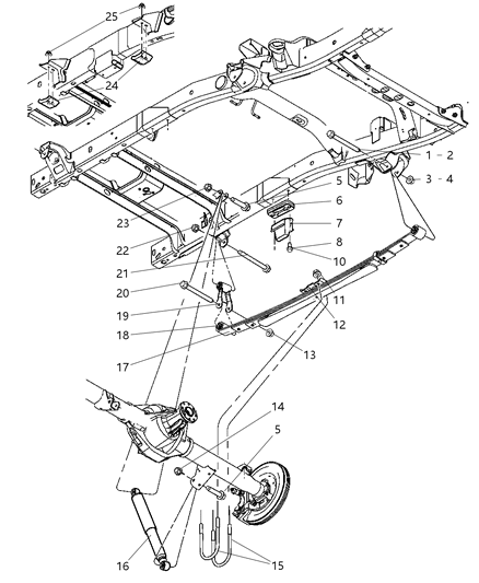 2005 Dodge Ram 3500  SPACER-JOUNCE Bumper Diagram for 52121228AA