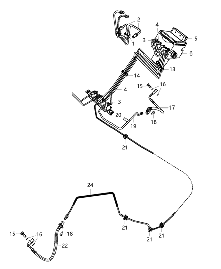 2017 Ram 1500  Tube Assembly-Master Cylinder To HCU Diagram for 68218095AA