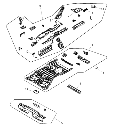 2010 Dodge Avenger  Support-Bumper Diagram for 5155422AA