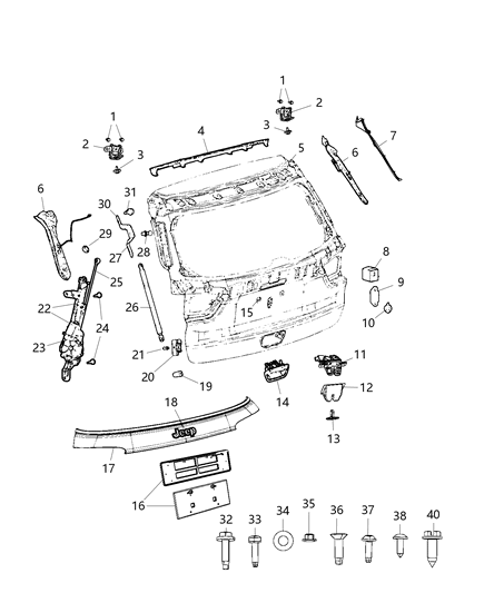 2021 Jeep Compass  Bumper-Rubber Diagram for 5160254AB
