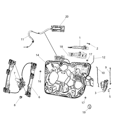 2020 Jeep Grand Cherokee  Handle-Exterior Door Diagram for 4589881AL