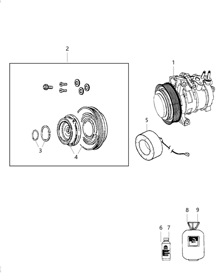 2019 Jeep Cherokee *LUBRICANT-Compressor Diagram for 5114554AC
