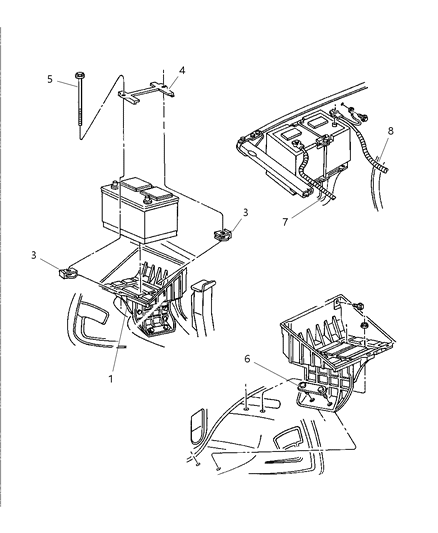 1998 Dodge Ram 2500  Battery Cable Harness Diagram for 56020665AB