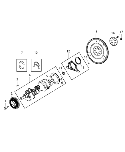 2013 Ram 1500  Bearing-Crankshaft Diagram for 68194561AA