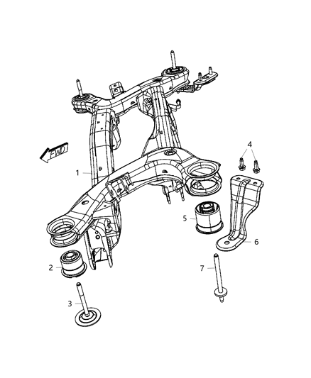 2017 Dodge Journey  CROSMEMBR-Rear Suspension Diagram for 5151023AI