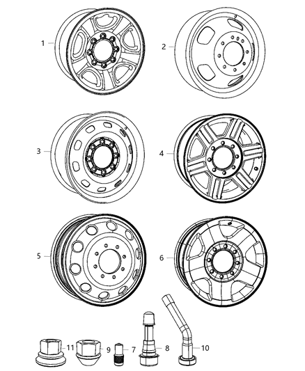 2012 Ram 3500  Wheel Single Rim Diagram for 52110366AC