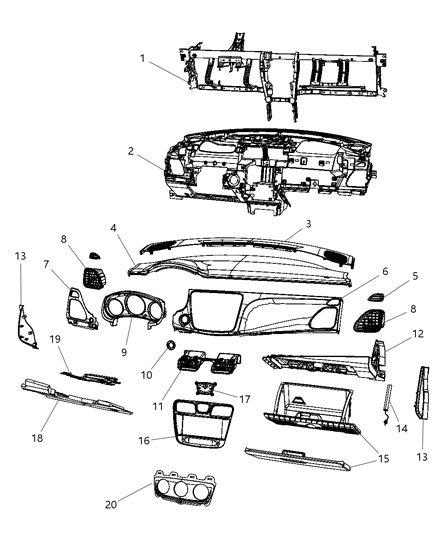 2011 Chrysler 200 Clock Diagram for 56046491AA