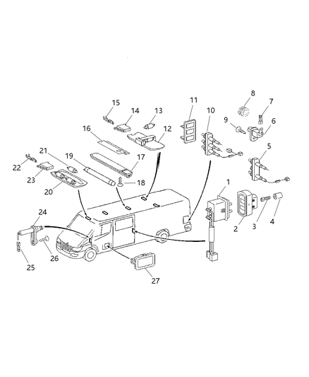 2005 Dodge Sprinter 2500  Lamp-Dome Diagram for 5133561AA
