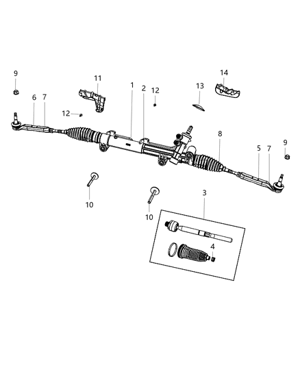 2020 Dodge Charger  Gear-Rack And Pinion Diagram for 68466314AB