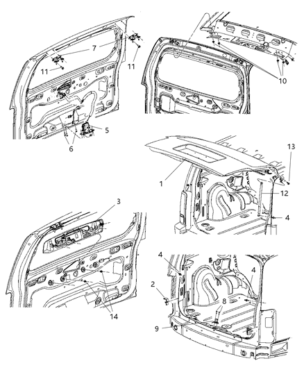 2010 Dodge Nitro  Handle-LIFTGATE Diagram for 55113161AD