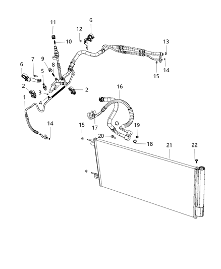 2020 Jeep Compass  Line-A/C Suction & Discharge Diagram for 68302518AB