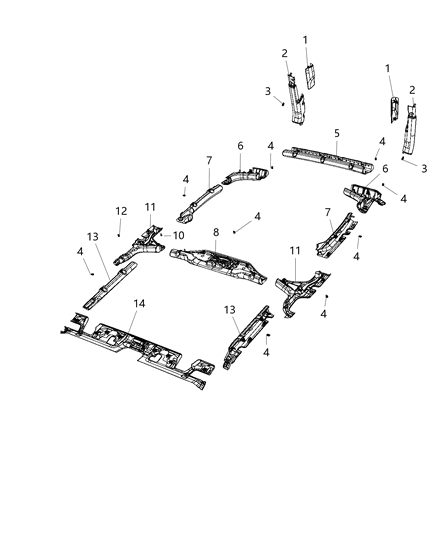2021 Jeep Wrangler  Molding-Windshield Diagram for 6ZW22TX7AA