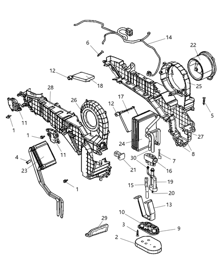 2005 Dodge Durango  Motor-Blower With Wheel Diagram for 5019640AA