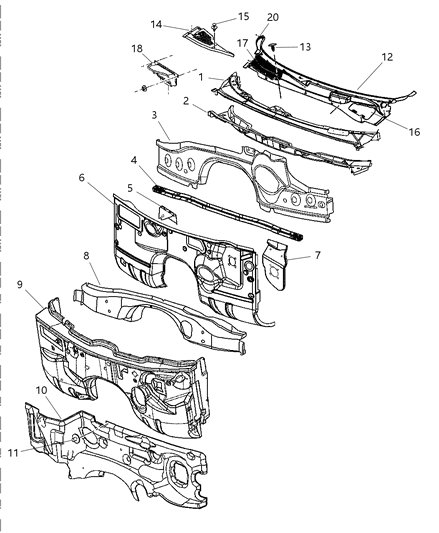 2006 Dodge Magnum  Bracket-WIPER Diagram for 5065361AA