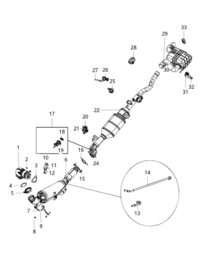 2021 Jeep Gladiator  Exhaust Diagram for 68379580AB