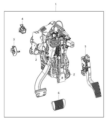 2019 Ram 1500  Sensor-Brake Pedal Diagram for 68340480AB