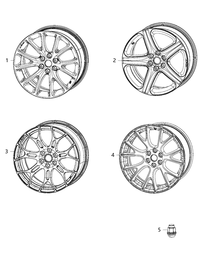 2017 Dodge Viper Aluminum Wheel Diagram for 1WL85AAAAB