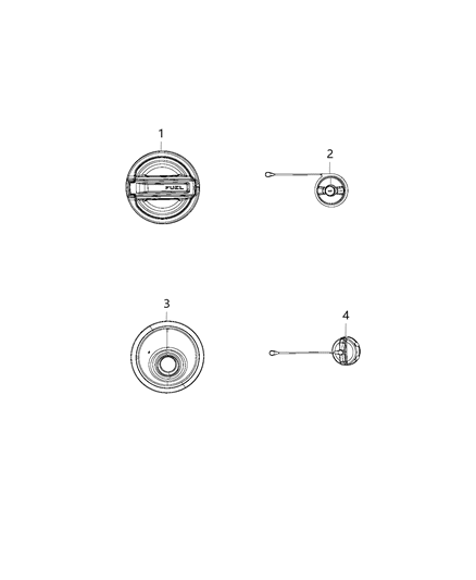 2020 Jeep Wrangler  Cap-Fuel Filler Diagram for 68484447AA