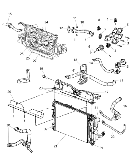 2007 Jeep Compass  CONDENSER-Air Conditioning Diagram for 68004052AA