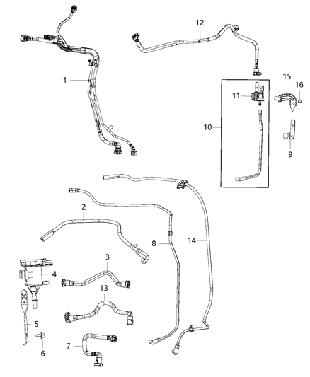 2017 Dodge Charger  Hose-CANISTER PURGE Diagram for 68200286AE