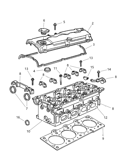 2001 Dodge Caravan  Head-Cylinder Diagram for 4667088AB