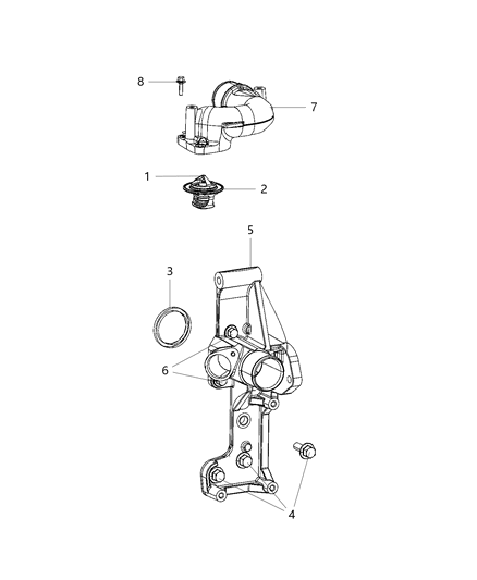 2019 Ram 5500  THRMOSTAT Diagram for 68005464AB