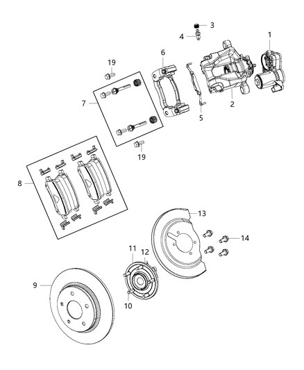 2017 Chrysler Pacifica  Rear Disc Brake Pad Kit Diagram for 68318171AA
