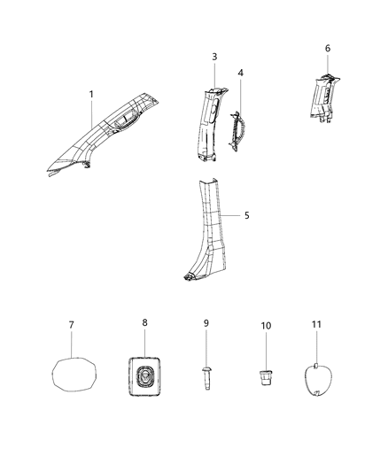 2019 Dodge Grand Caravan  Molding-Windshield GARNISH Diagram for 6LV33BD1AC