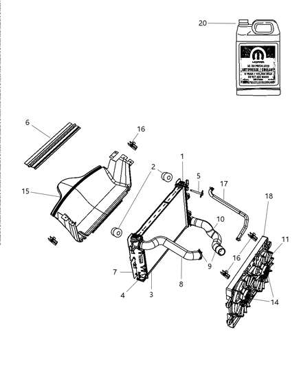 2009 Dodge Viper Hose-Radiator Outlet Diagram for 5264986AB