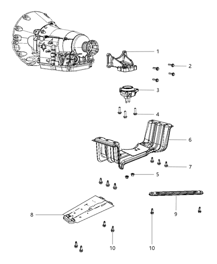 2011 Dodge Durango  ISOLATOR-Transmission Mount Diagram for 68032661AC