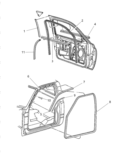 2002 Dodge Ram 3500  WEATHERSTRIP-Door Belt Diagram for 55275504AC