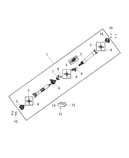 2019 Ram 3500  Bracket-Drive Shaft Center Bearing Diagram for 5146853AB