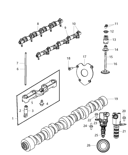 2020 Ram 3500  Lifter-Hydraulic Roller Diagram for 5038787AD