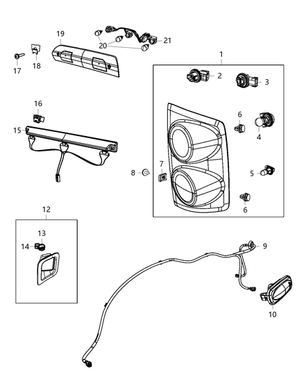 2009 Dodge Ram 3500 Housing-TAILGATE Diagram for 55277299AA