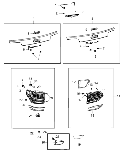 2018 Jeep Grand Cherokee  Push Pin Diagram for 6510710AA