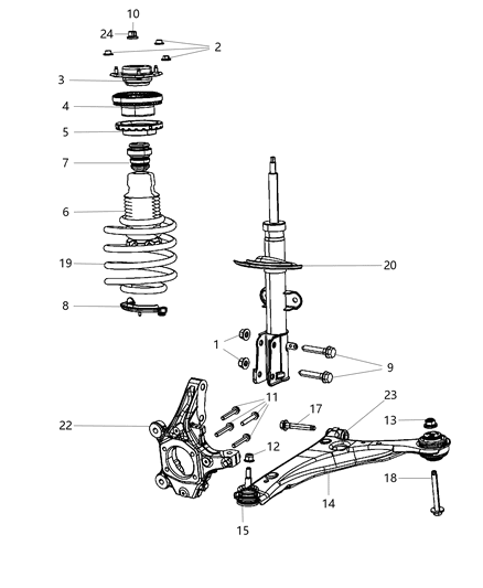 2008 Dodge Grand Caravan Mount-STRUT Diagram for 4721547AA