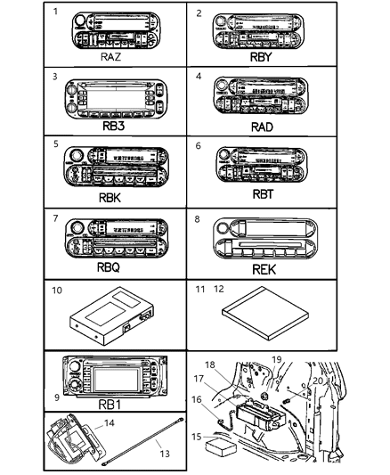 2006 Jeep Liberty  Satellite Diagram for 5064074AC