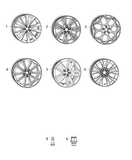 2018 Chrysler 300  Aluminum Wheel Diagram for 5PQ10XZAAB