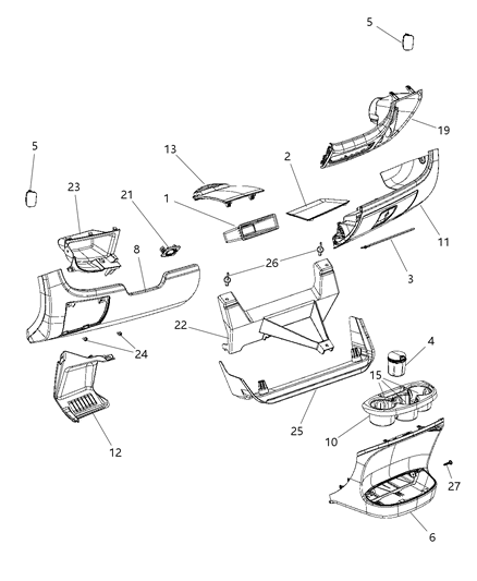 2018 Ram ProMaster 3500  Bezel-Fuse Access Diagram for 1YB30JXWAA