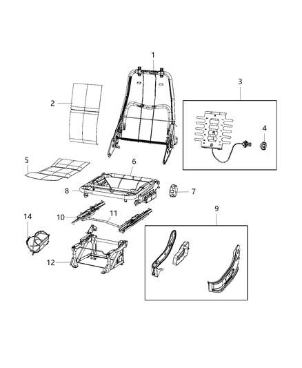 2021 Ram ProMaster 3500  RISER-Seat Diagram for 68240443AA
