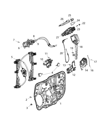2020 Jeep Compass  Gasket-Door Outside Handle Diagram for 68242312AA