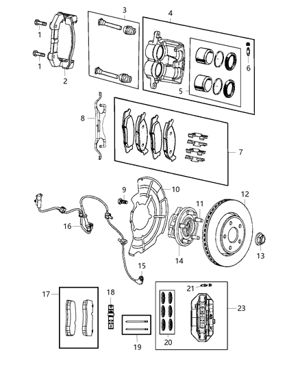 2017 Jeep Grand Cherokee  CALIPER-Disc Brake Diagram for 68146610AA