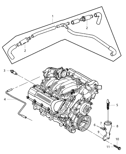 2003 Dodge Ram 1500  Vent-CRANKCASE Diagram for 53030850AB