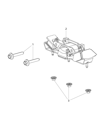 2021 Ram 1500  Bracket-Transmission Mount Diagram for 5038874AA