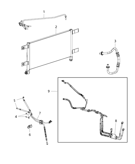 2018 Ram 3500  Tube-Oil Cooler Pressure And Ret Diagram for 68230432AC