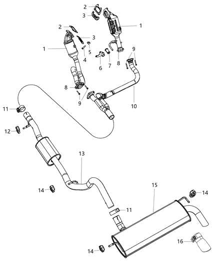 2015 Jeep Wrangler  ISOLATOR-Exhaust Support Diagram for 68257853AA